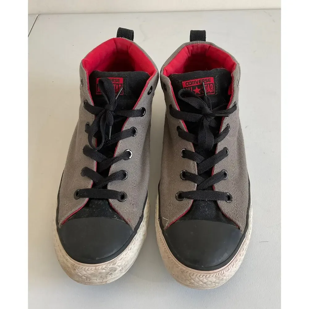 Converse Chuck Taylor All Star High Street Mid Gray Black Sneaker Size 10 - Picture 2 of 8